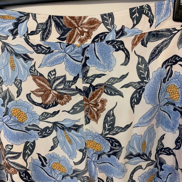 Old Navy Womens Shorts SZ XXL Blue Floral Flat Front NWT Causal Tropical Relaxed - Picture 2 of 9